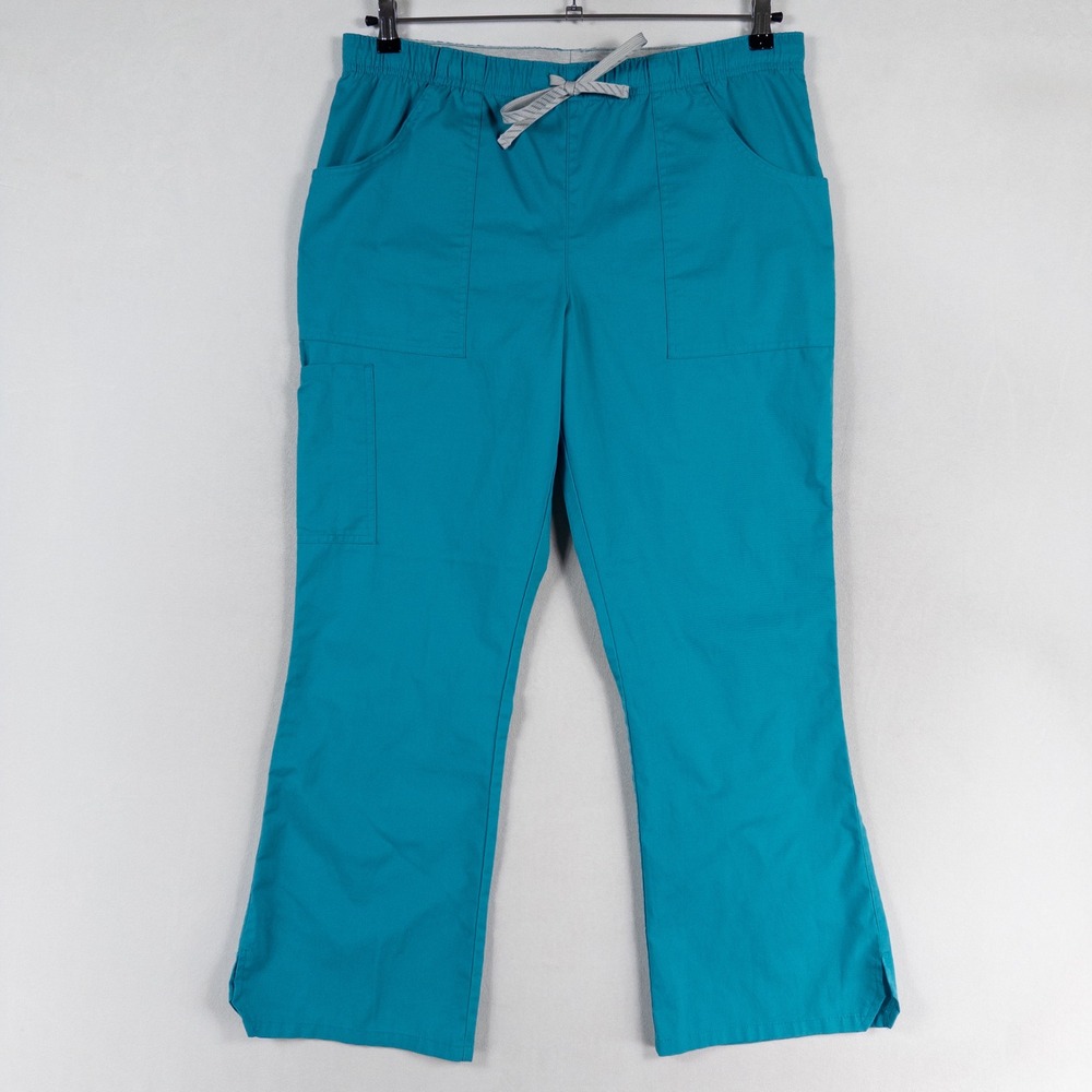 Landau All Day Scrub Pants Unisex PMD Teal Blue Stretch Medical Cargo Workwear